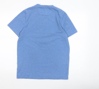 Farah Men's Blue Organic Cotton Short Sleeve Crew Neck T-Shirt Size S