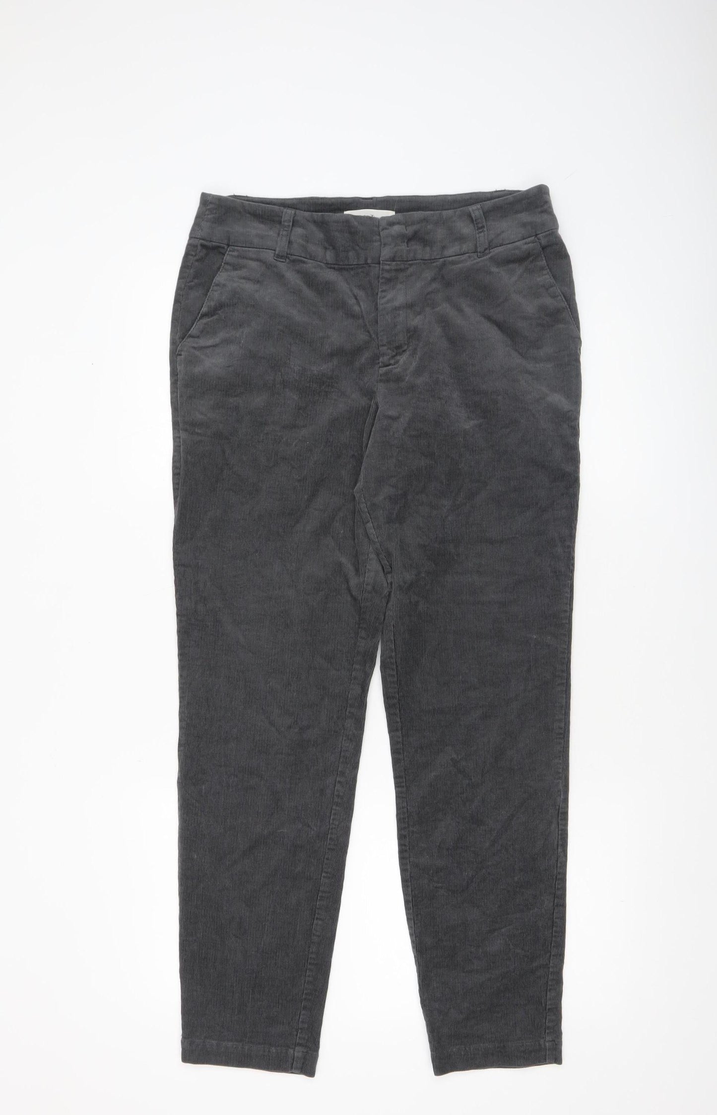 Womens UK Size 12 Part Two Regular Fit Cropped Grey Trousers