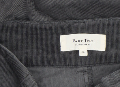 Womens UK Size 12 Part Two Regular Fit Cropped Grey Trousers