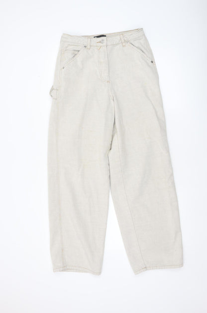 Womens UK Size 10 ASOS Regular Fit Straight Beige Jeans