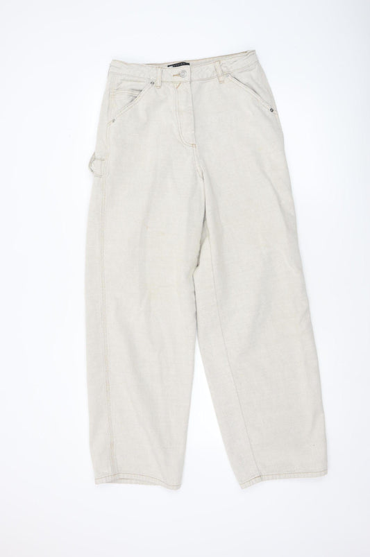 Womens UK Size 10 ASOS Regular Fit Straight Beige Jeans