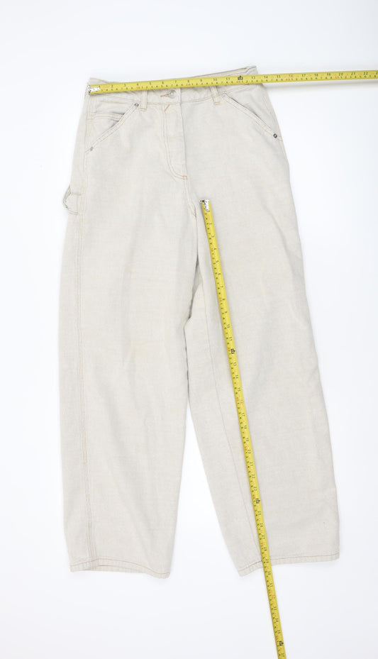 Womens UK Size 10 ASOS Regular Fit Straight Beige Jeans