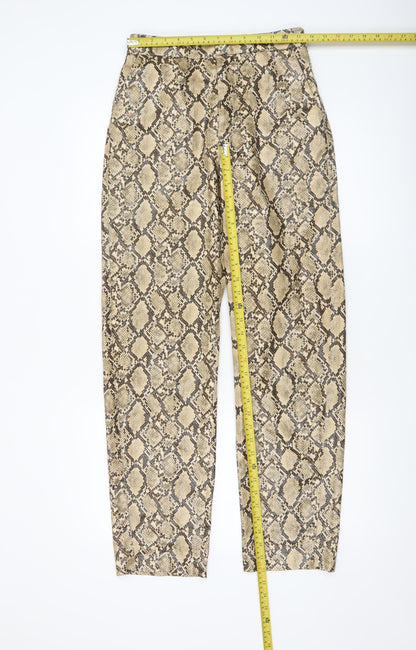 Womens UK Size XS Zara Slim Fit Casual Party/Cocktail Beige Trousers
