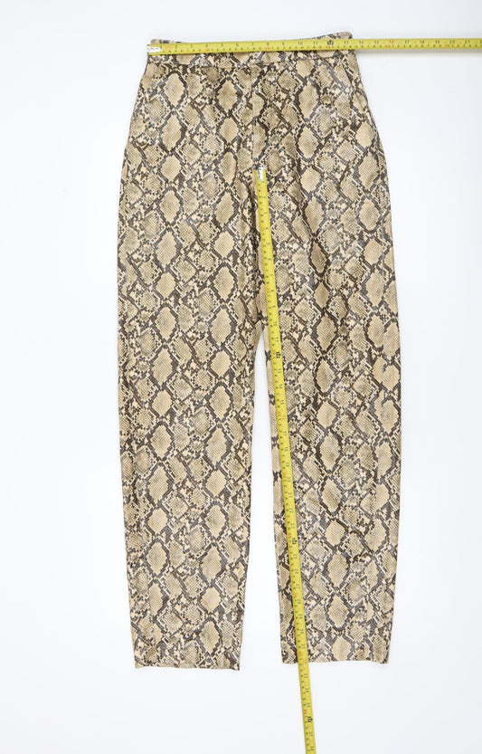 Womens UK Size XS Zara Slim Fit Casual Party/Cocktail Beige Trousers