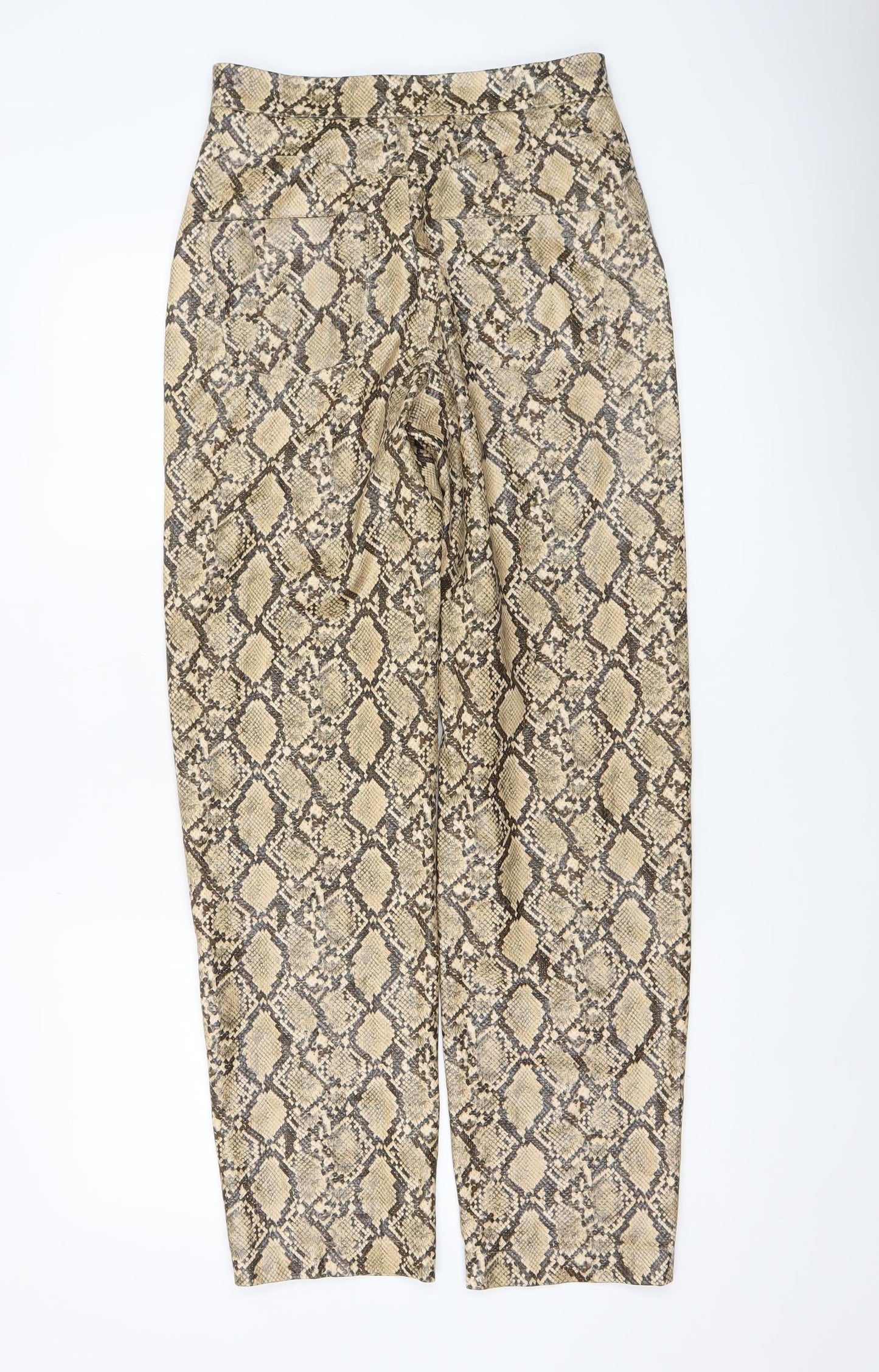 Womens UK Size XS Zara Slim Fit Casual Party/Cocktail Beige Trousers