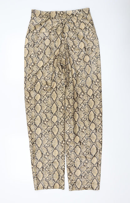 Womens UK Size XS Zara Slim Fit Casual Party/Cocktail Beige Trousers