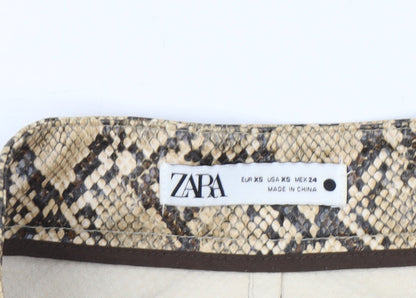Womens UK Size XS Zara Slim Fit Casual Party/Cocktail Beige Trousers