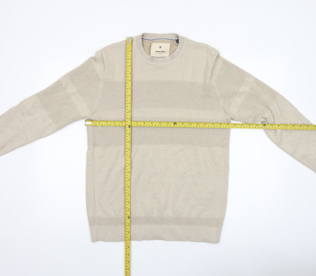 Mens UK Size L JACK & JONES Beige Pullover Jumper