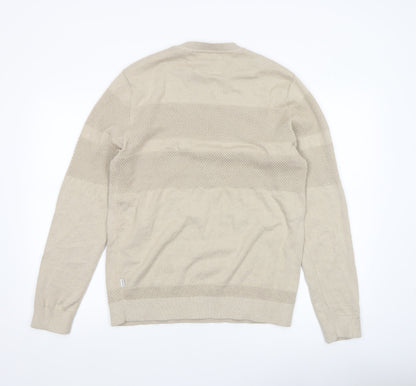 Mens UK Size L JACK & JONES Beige Pullover Jumper