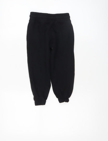 Girls UK Size 4-5 Years Disney Regular Fit Jogger Black Trousers