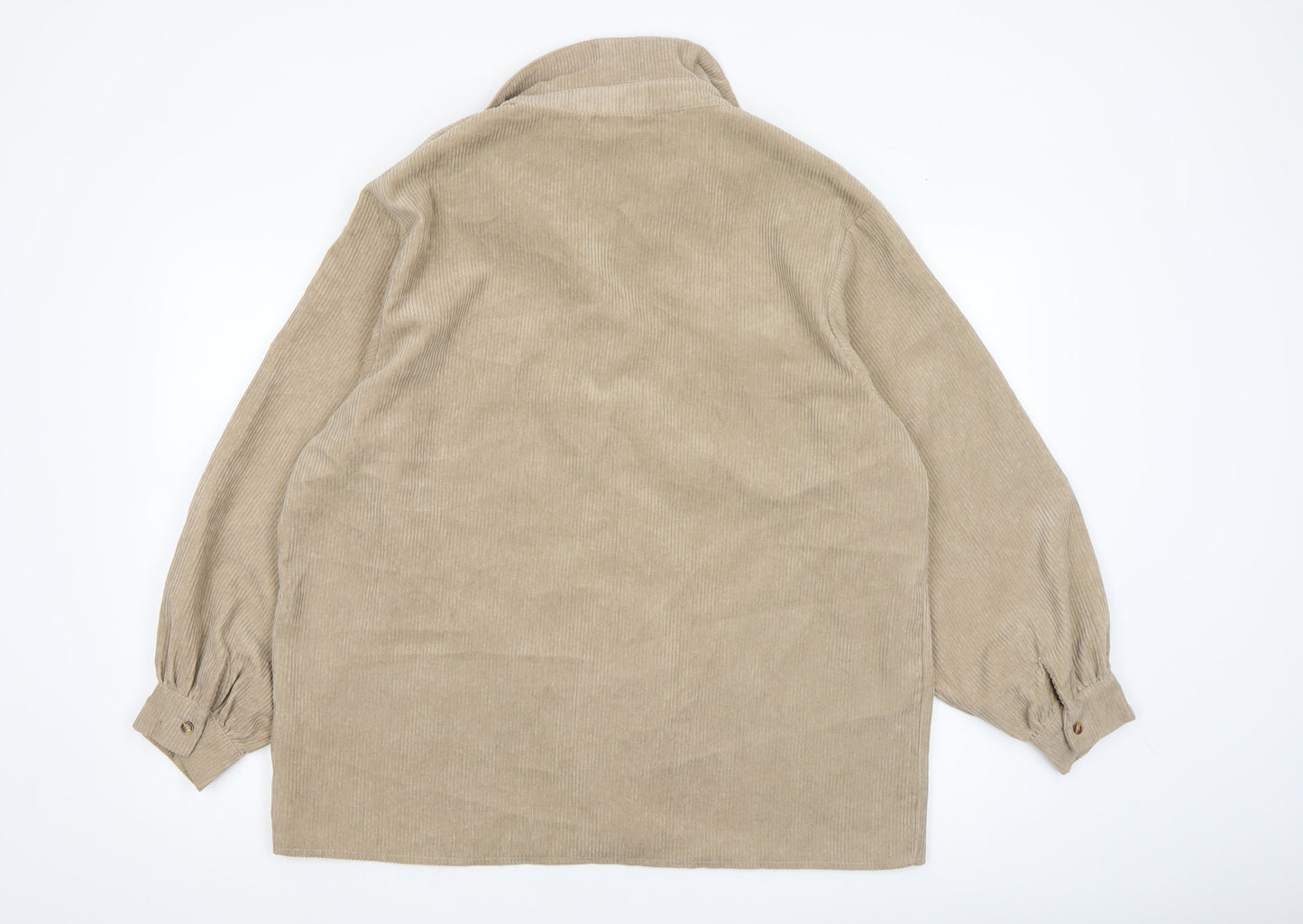 Womens UK Size 10 Nasty Gal Beige Basic Button-Up