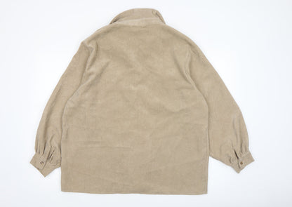 Womens UK Size 10 Nasty Gal Beige Basic Button-Up