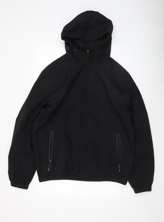 Mens UK Size XL Alpha Camp Black Windbreaker Coat
