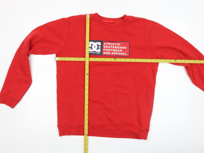 DC Shoes Boys Red XL 16 Sweatshirt Pullover Fleece Crew Neck Logo Top