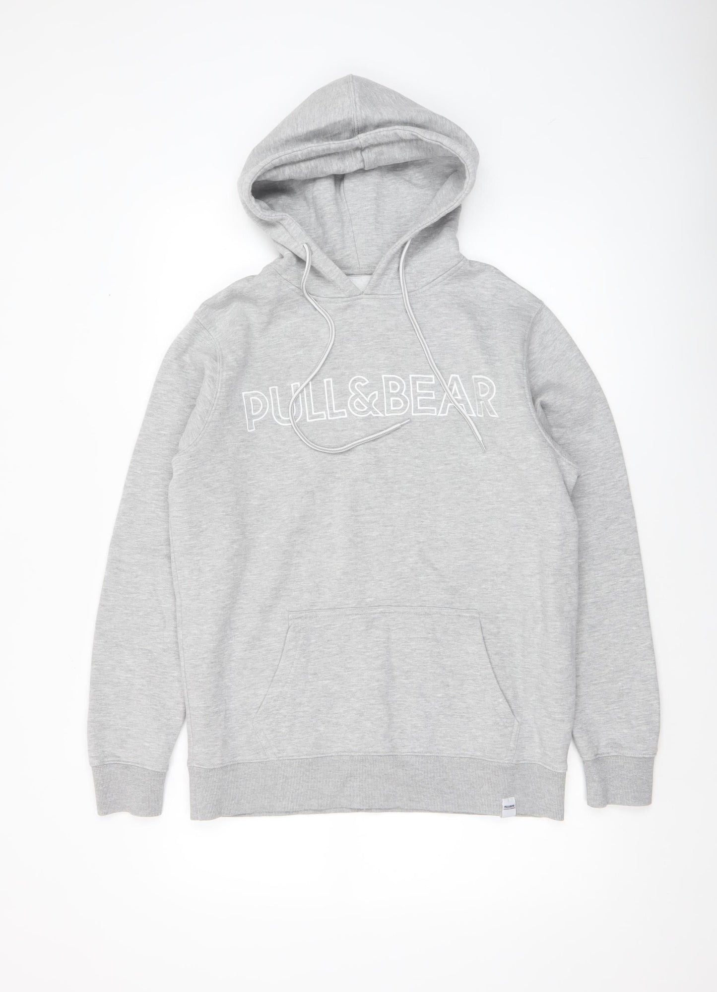 Mens UK Size S Pull & Bear Grey Pullover Hoodie