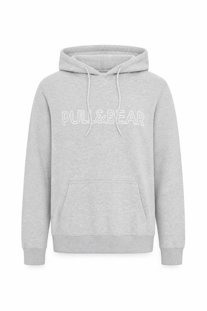 Mens UK Size S Pull & Bear Grey Pullover Hoodie