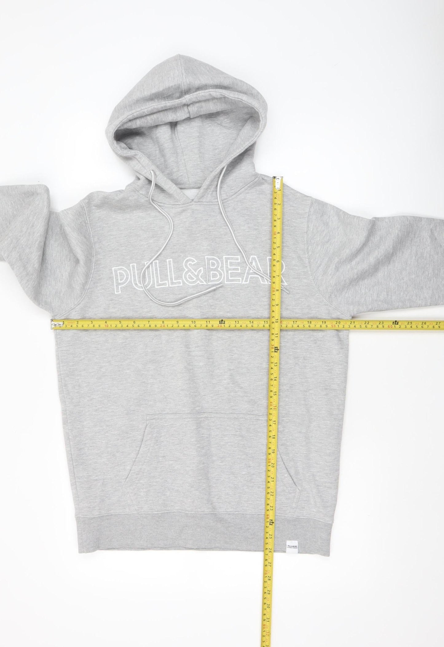 Mens UK Size S Pull & Bear Grey Pullover Hoodie