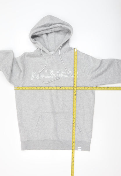 Mens UK Size S Pull & Bear Grey Pullover Hoodie