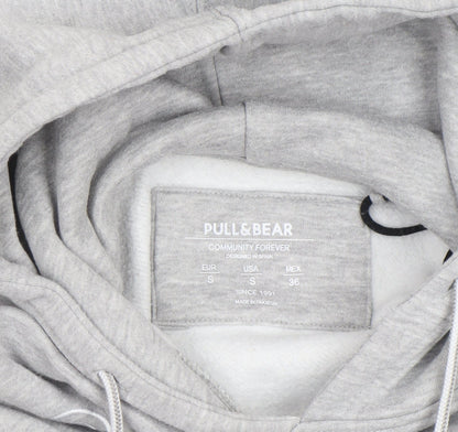 Mens UK Size S Pull & Bear Grey Pullover Hoodie
