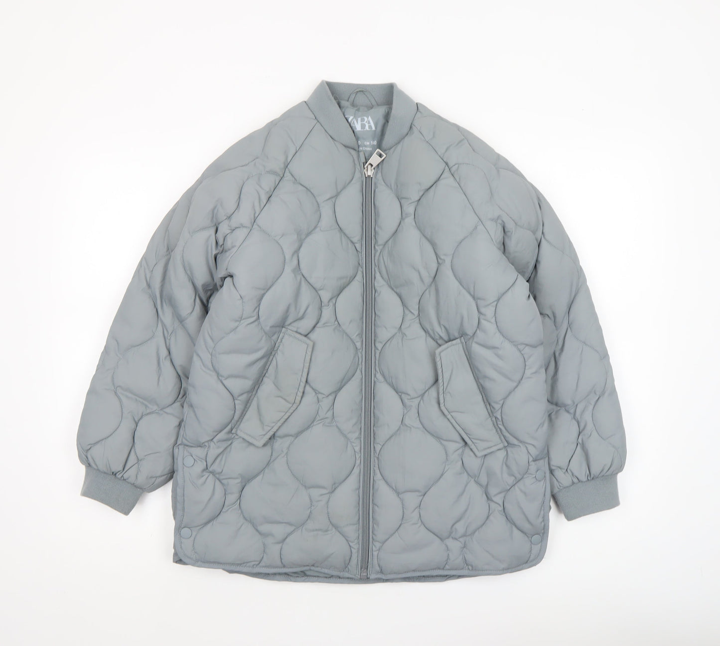 Girls UK Size 9-10 Years Zara Grey Bomber Jacket