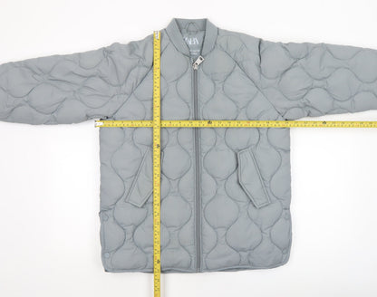 Girls UK Size 9-10 Years Zara Grey Bomber Jacket