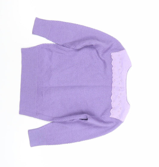 Girls UK Size 2 Years Nicholas & Bears Purple Pullover Jumper