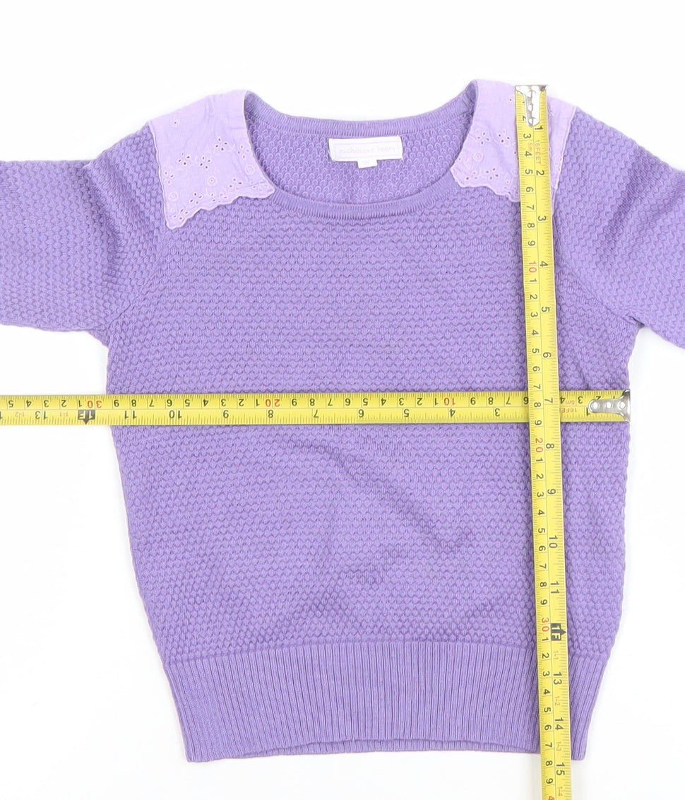 Girls UK Size 2 Years Nicholas & Bears Purple Pullover Jumper