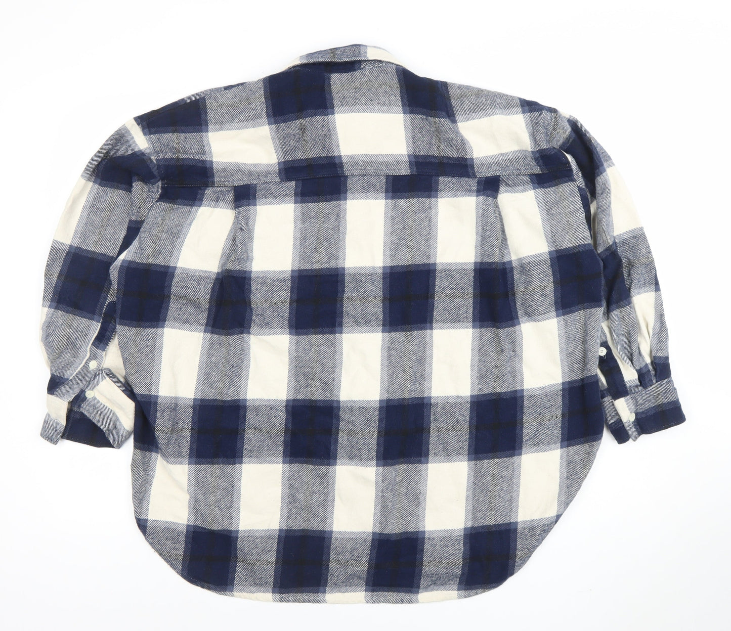 Womens UK Size 12 Zara Blue Basic Button-Up