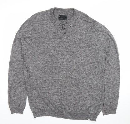 Mens UK Size M ASOS Grey Henley Jumper