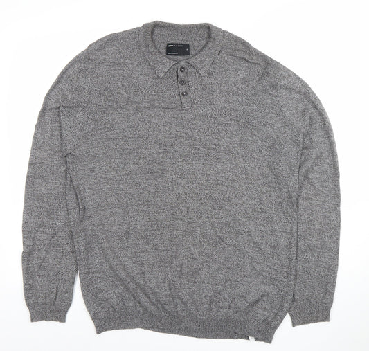 Mens UK Size M ASOS Grey Henley Jumper