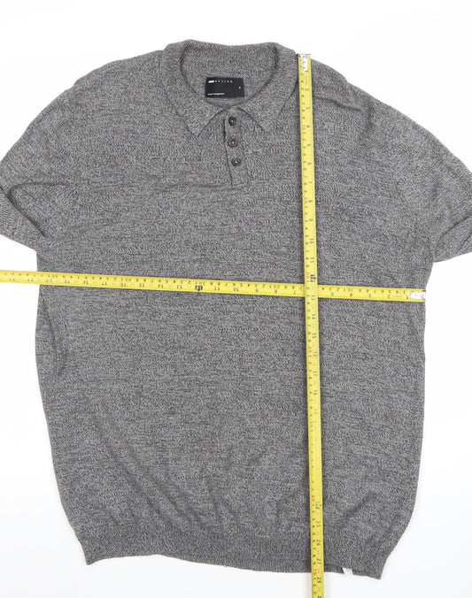 Mens UK Size M ASOS Grey Henley Jumper