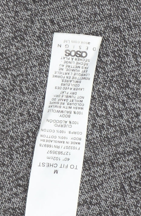 Mens UK Size M ASOS Grey Henley Jumper