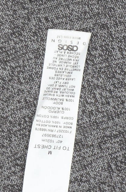 Mens UK Size M ASOS Grey Henley Jumper