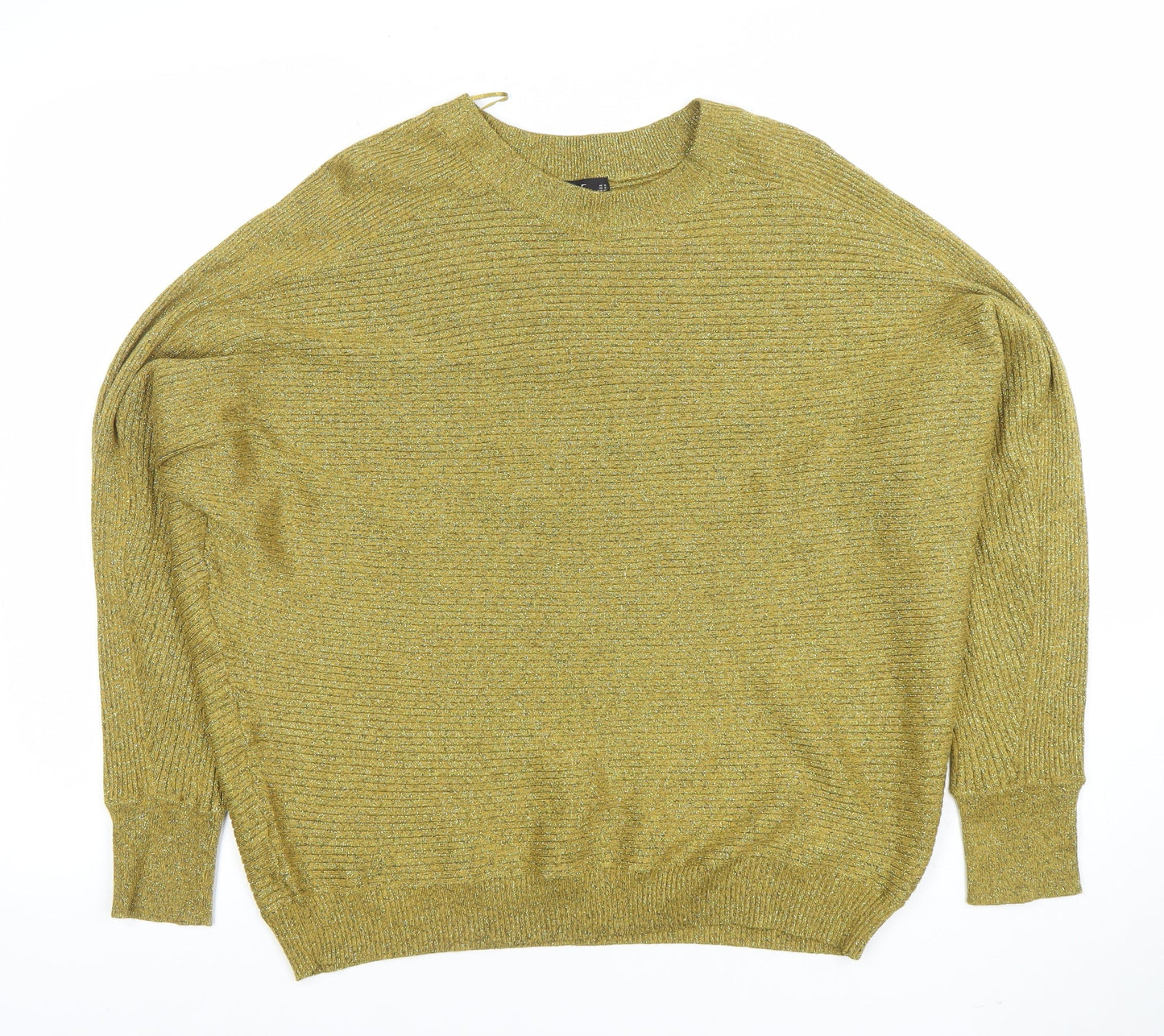 Womens UK Size M F&F Gold Pullover Jumper