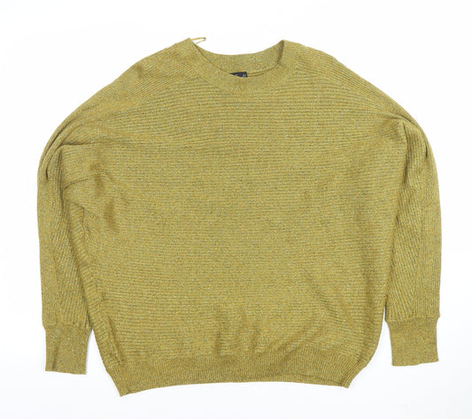 Womens UK Size M F&F Gold Pullover Jumper