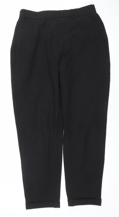 Womens UK Size 12 Junior Regular Fit Casual Workwear Business Black Trousers