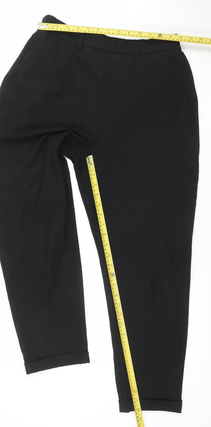 Womens UK Size 12 Junior Regular Fit Casual Workwear Business Black Trousers