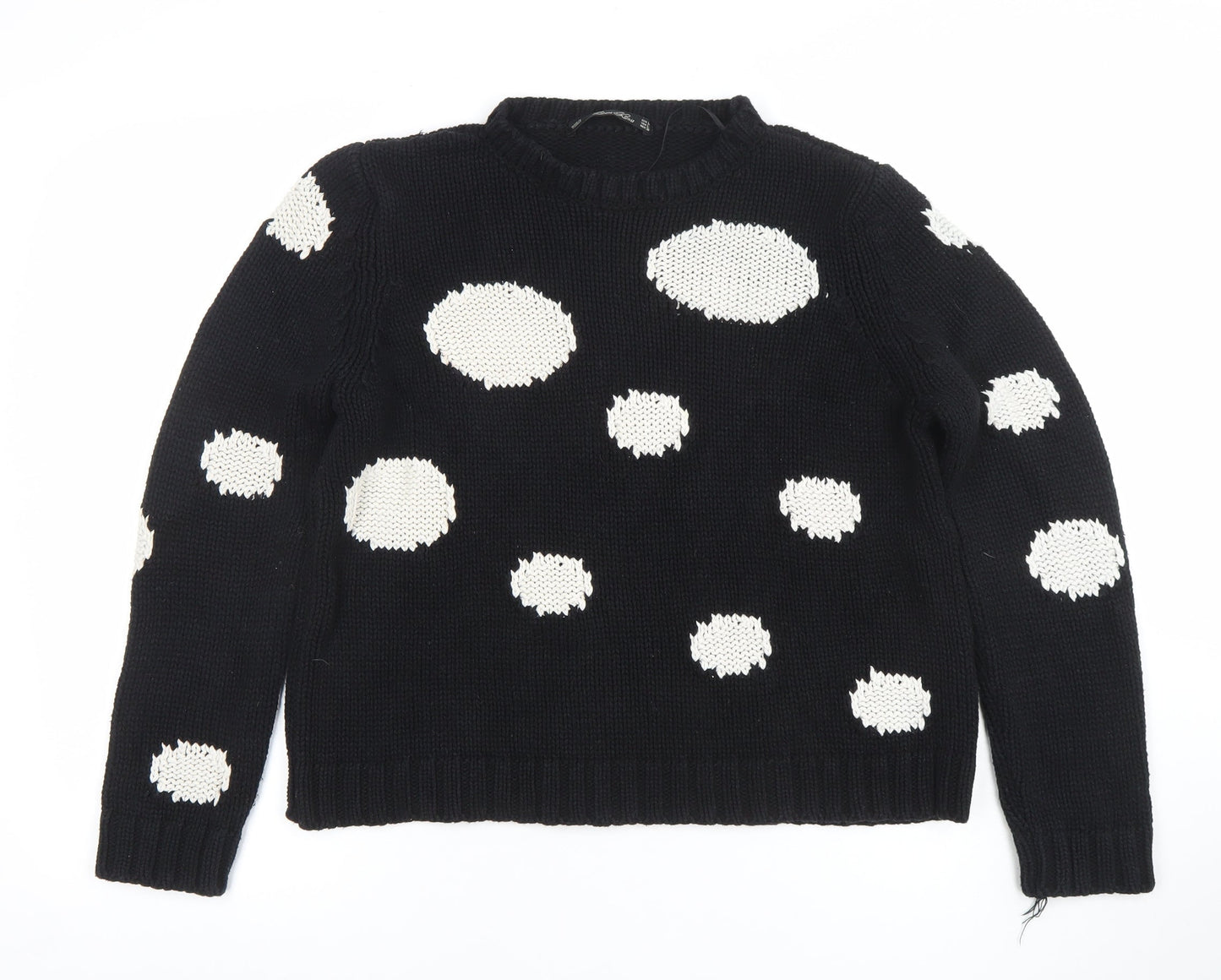 Womens UK Size L Zara Knit Black Pullover Jumper