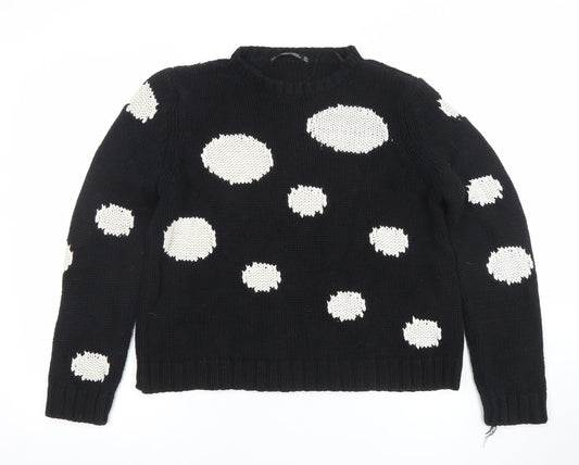 Womens UK Size L Zara Knit Black Pullover Jumper