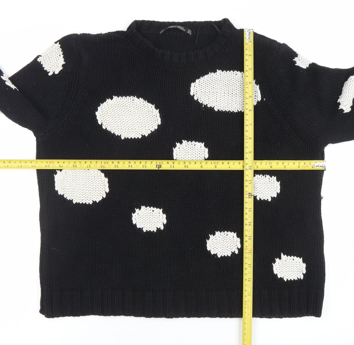 Womens UK Size L Zara Knit Black Pullover Jumper