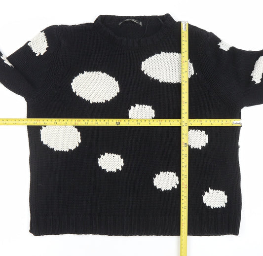 Womens UK Size L Zara Knit Black Pullover Jumper
