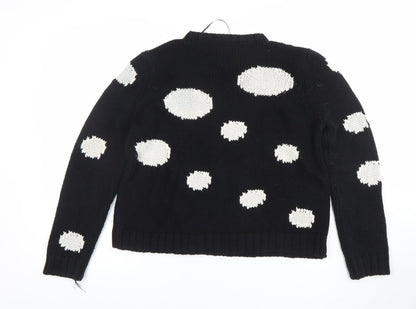 Womens UK Size L Zara Knit Black Pullover Jumper