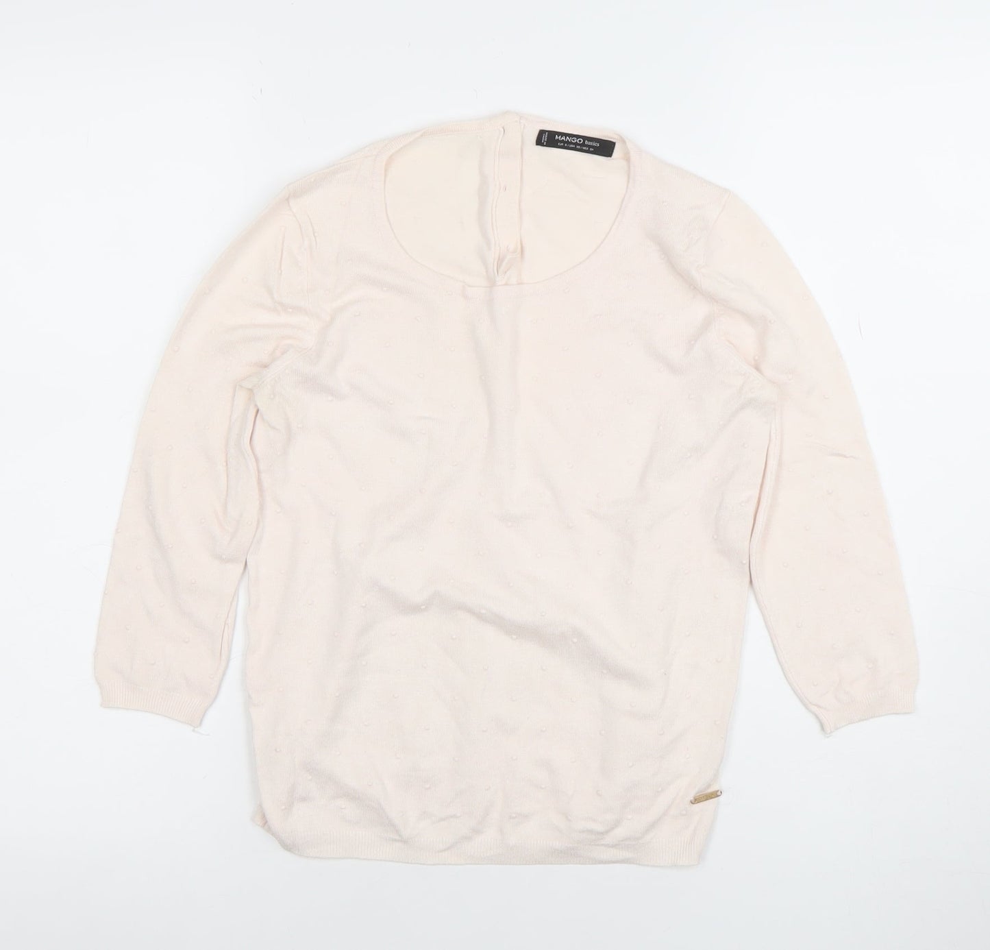 Womens UK Size S Mango Beige Basic Blouse