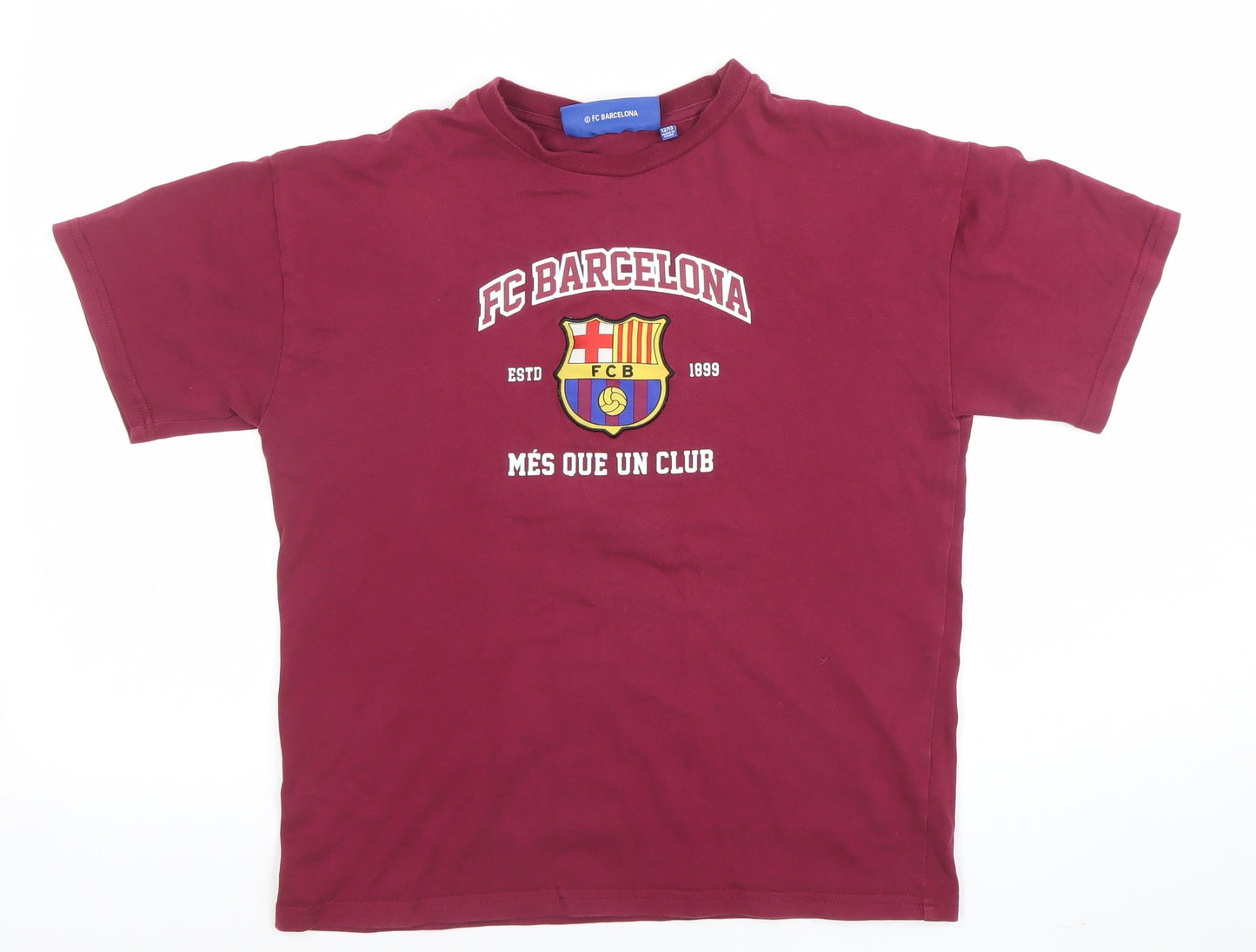 Boys UK Size 12-13 Years FC Barcelona Red Basic Jersey T-Shirt