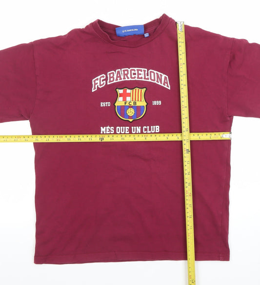 Boys UK Size 12-13 Years FC Barcelona Red Basic Jersey T-Shirt