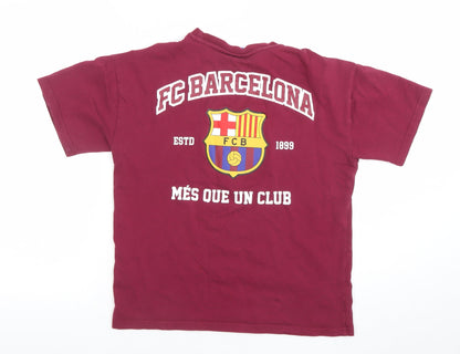 Boys UK Size 12-13 Years FC Barcelona Red Basic Jersey T-Shirt