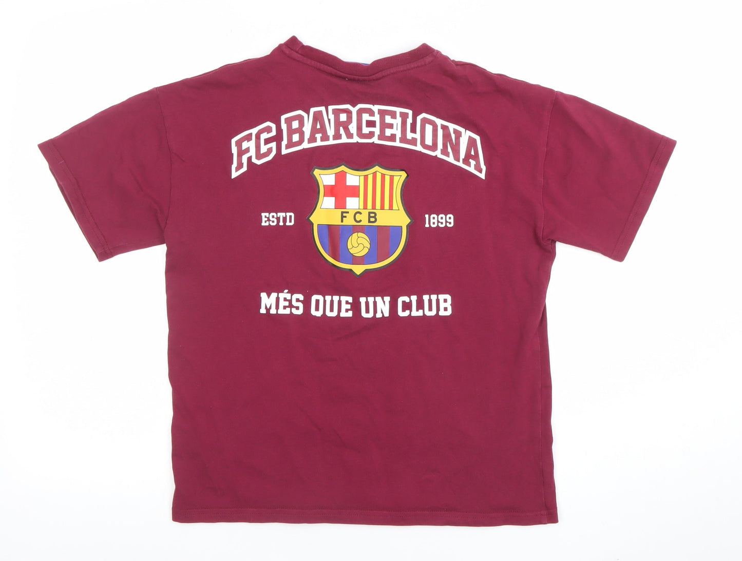 Boys UK Size 12-13 Years FC Barcelona Red Basic Jersey T-Shirt