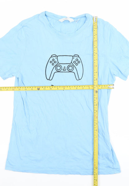 Boys UK Size 14 Years H&M Blue Basic T-Shirt