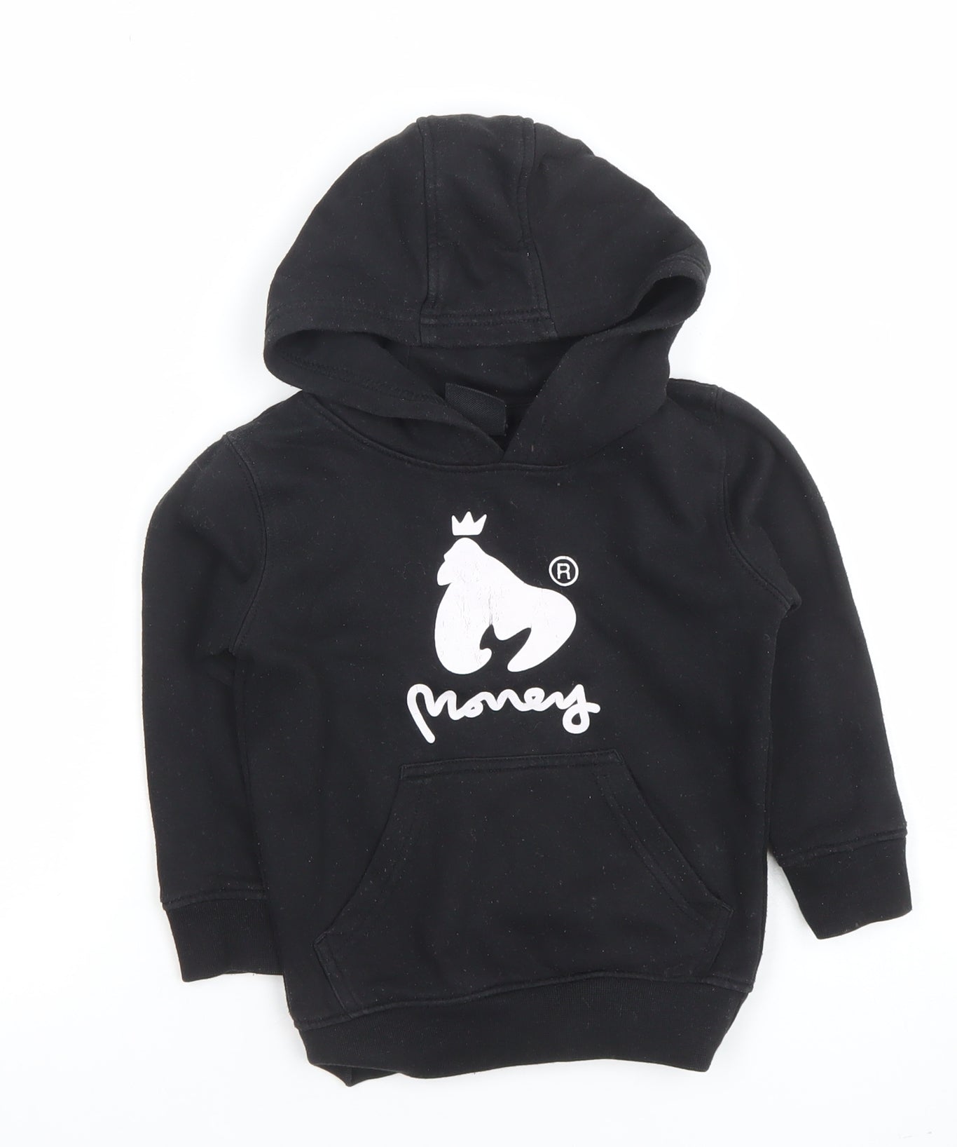 Boys UK Size M Money Black Pullover Hoodie