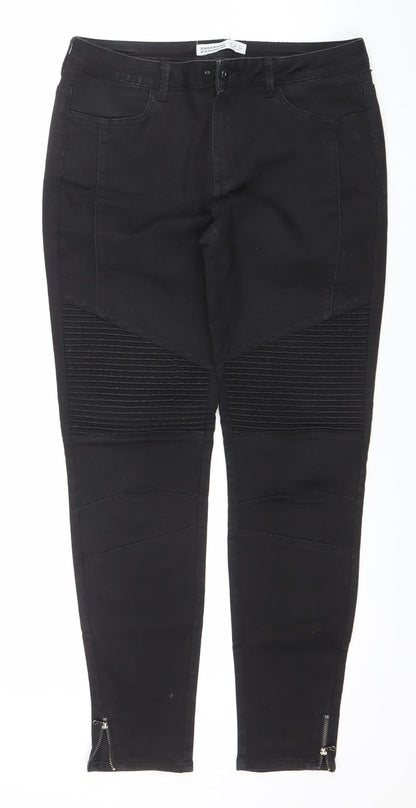 Womens UK Size 10 Zara Basic Slim Fit Skinny Black Jeans